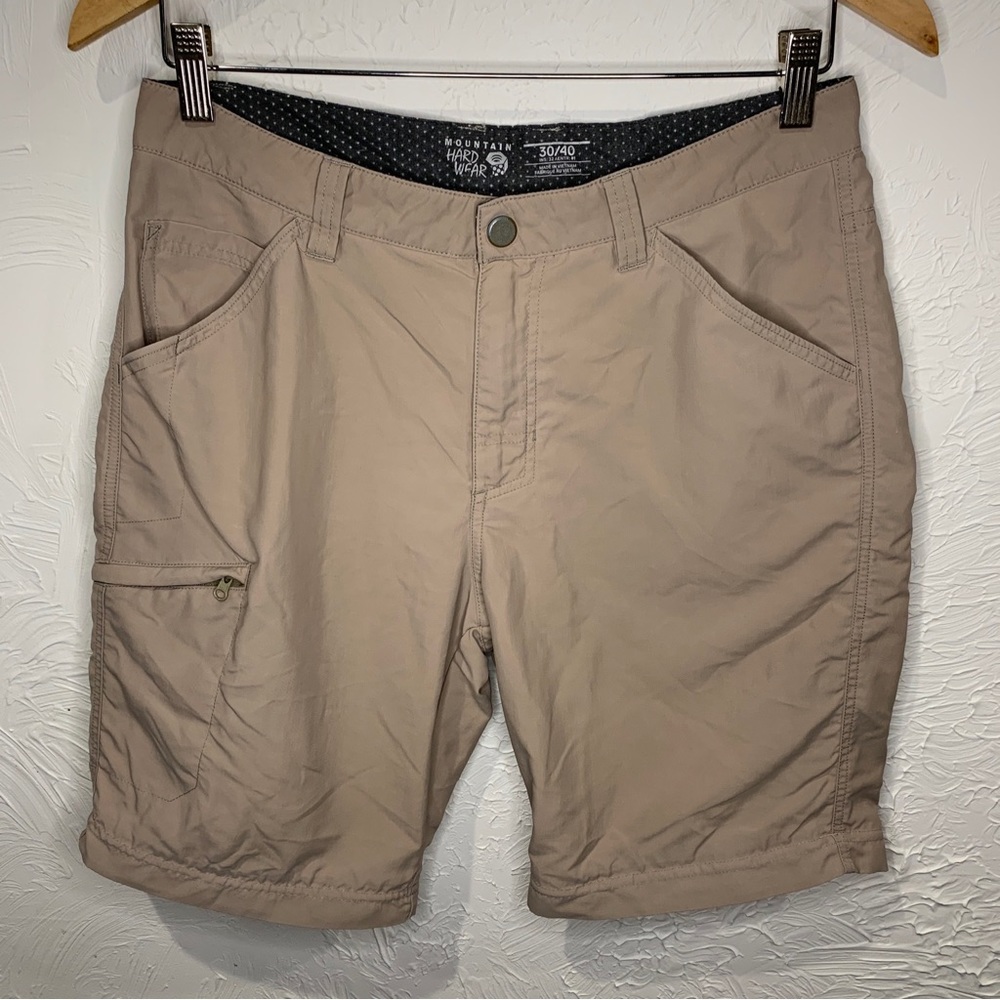 Mountain Hard Wear Mens 30/40 Nylon Hiking Shorts Khaki Brown Lightweight